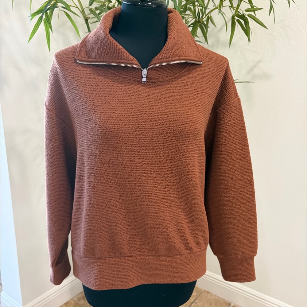 NWT Calia Brown Quarter Zip Pullover